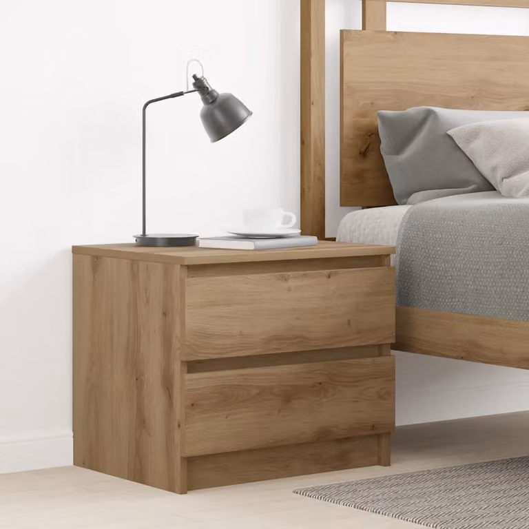 Comodino in legno stile industriale vidaXL colore marrone L: 50 cm, P: 40 cm, H: 43,5 cm