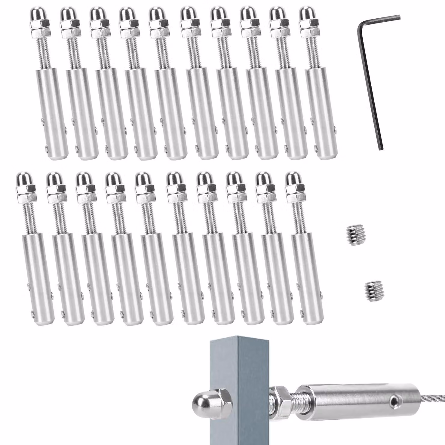 Set di 20 morsetti per cavi, adatti a cavi di 5 mm