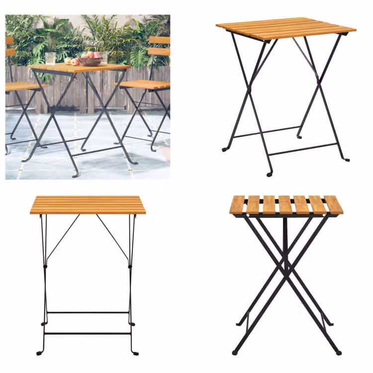 vidaXL Tavolo da bistrot 55x54x71 cm in legno massiccio di acacia - Tavolo da bistrot - Tavoli da bistrot - Tavolo da giardino - Tavoli da giardino