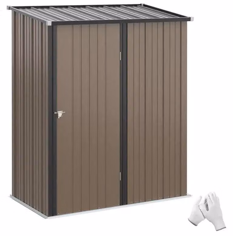 Metall Gerätehaus - Capanno da giardino - 1,34 m², 161,5×94,5×196 cm, tetto a falde, porta con serratura, impermeabile - Verde militare