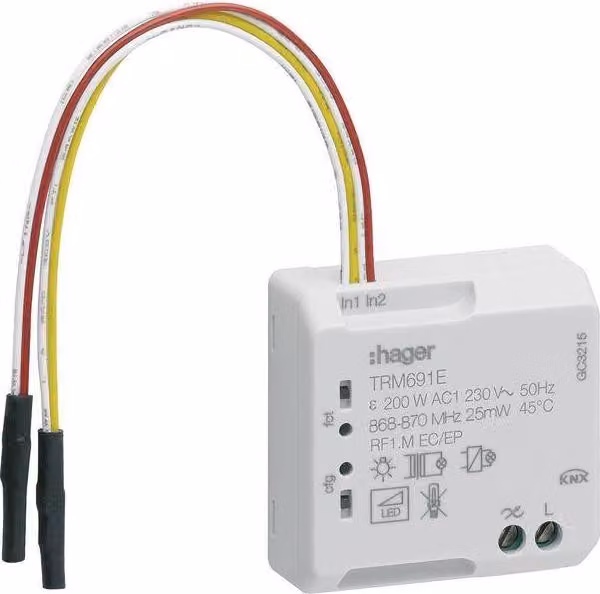 HAGER dimmer universale da incasso senza fili TRM691E Ingresso binario a 1 canale 2 canali 200W a 2 fili