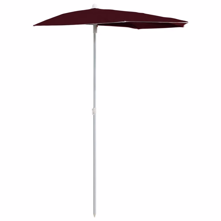 Ombrellone Semicircolare da Giardino con Palo 180x90 cm Bordò