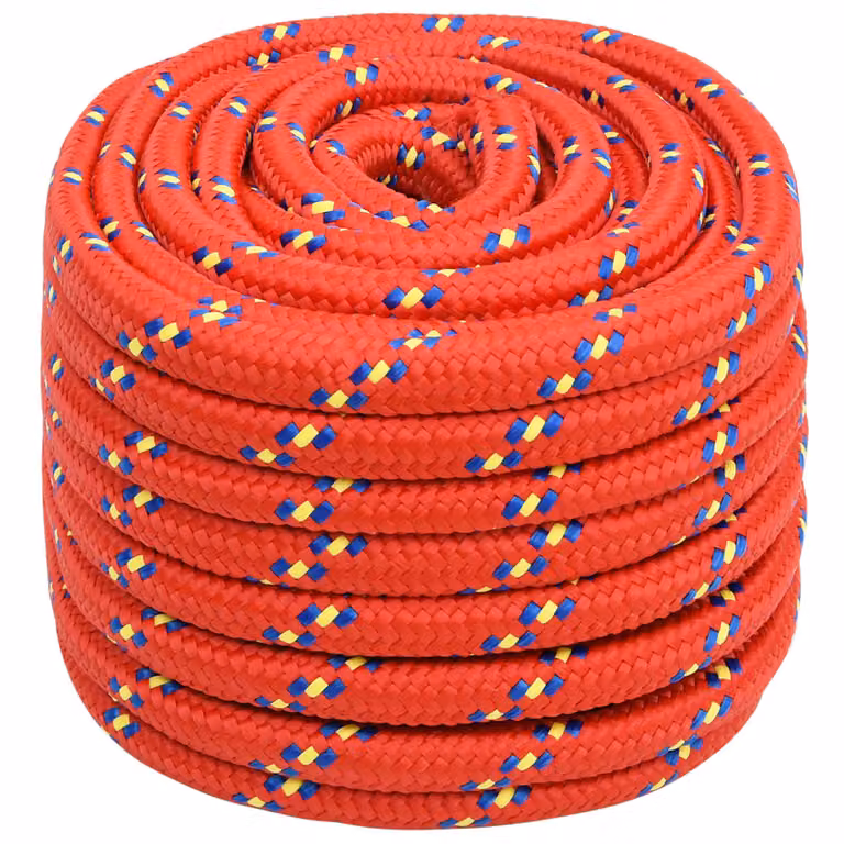 Corda multiuso vidaXL in plastica rossa, diametro 20 mm, lunghezza 25 m, carico massimo 2400 kg