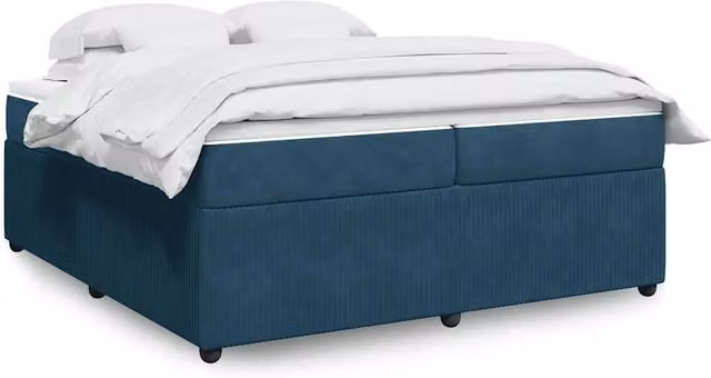Giroletto a Molle con Materasso Blu Scuro 200x200 cm in Velluto 3285666