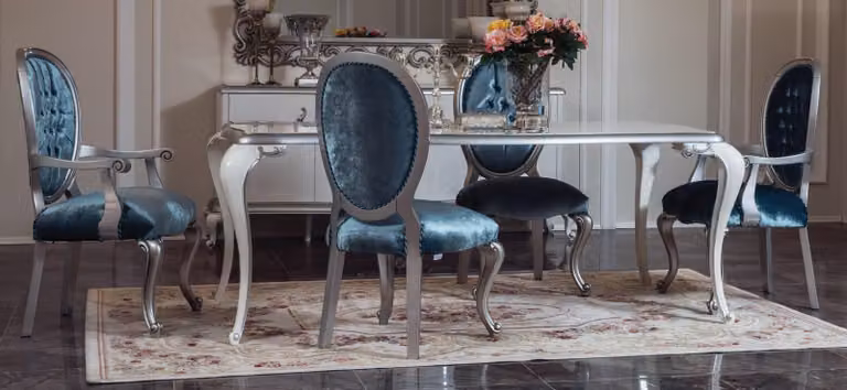 Esszimmer Tisch Garnitur Klassische Stuhlgruppe 4x Stühle 5tlg. Set Sitzgruppe