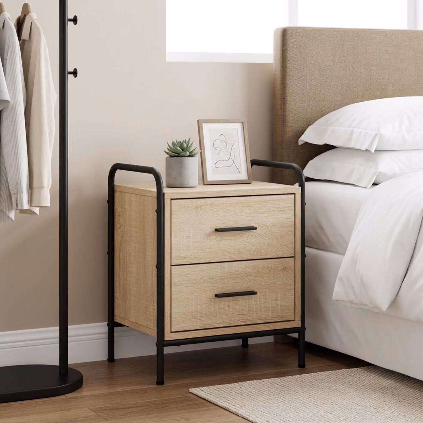 vidaXL Armadio da Notte Moderno in Rovere Sonoma Marrone L: 40 cm, P: 30 cm, H: 50 cm