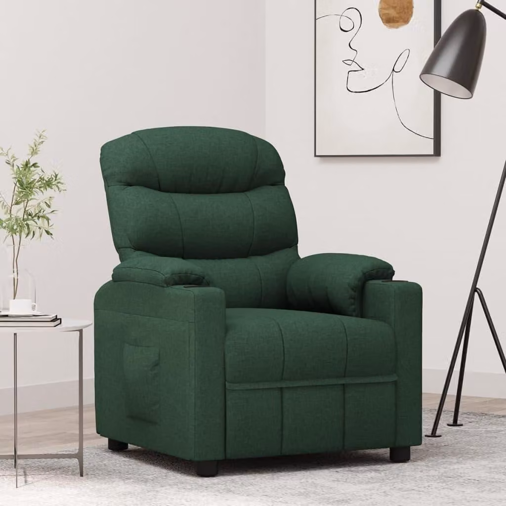 Maison Exclusive - Poltrona relax in tessuto verde scuro