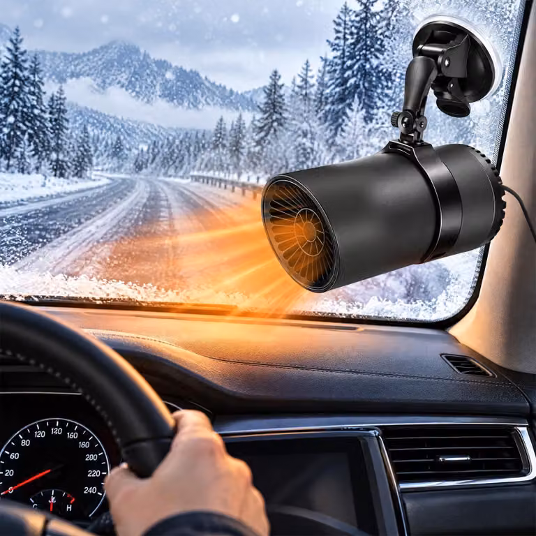 Riscaldatore per auto da 150 W, 12 V, con funzione sbrinante e supporto per l'uso in inverno e in estate