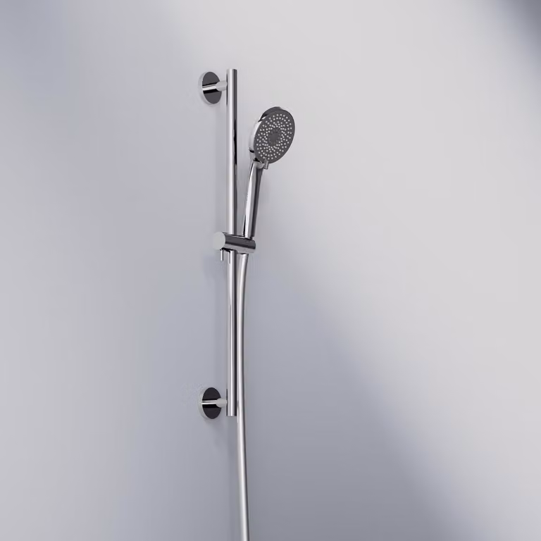 Steinberg Série 340 Garniture de douche, incl. douchette à main, réglable en 3 positions, flexible de douche, barre de douche 600mm, 3401601, 3401601