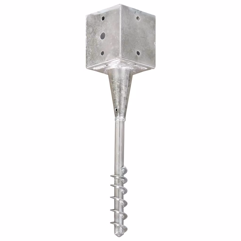 Picchetti di Terra 6 pz Argento 12x12x56 cm in Acciaio Zincato