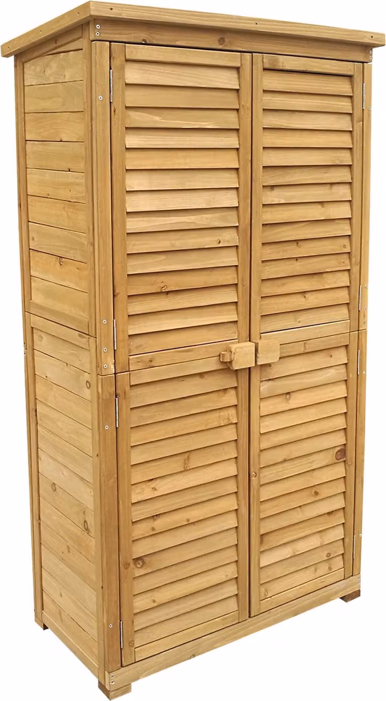 Casetta da giardino Wiltec con porta a vetri in legno di abete rosso con tetto bituminoso 870x465x1600 mm per giardino, terrazza e balcone Casetta per attrezzi Casetta in legno Armadio per attrezzi