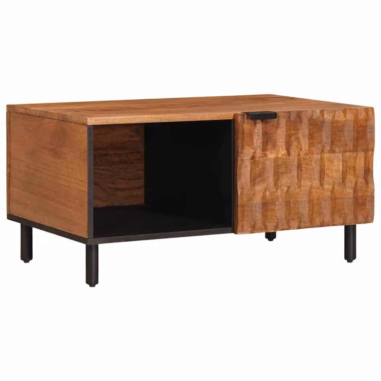 Tavolino da salotto moderno vidaXL in legno di mango marrone L: 80 cm, P: 50 cm, H: 40 cm