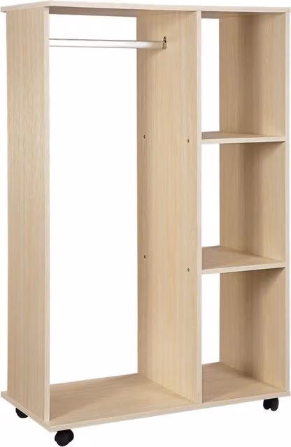 Armadio guardaroba moderno XYLO colore rovere chiaro con ante, ripiani e appendiabiti – 1