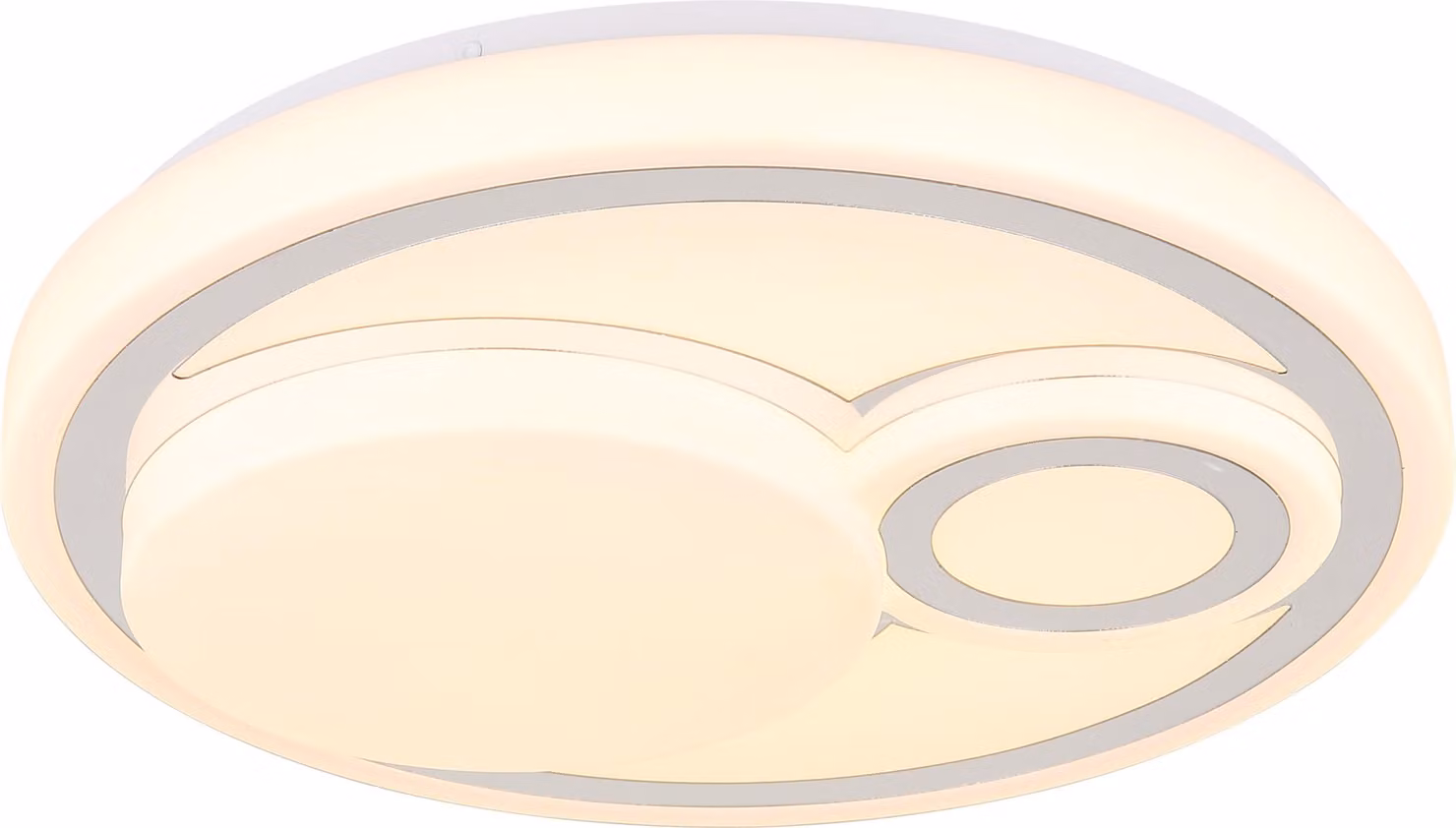 Plafoniera LED, cromata bianca, colore della luce regolabile, D 38 cm