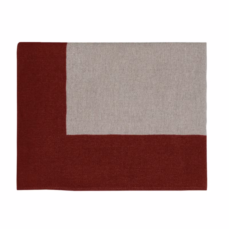 ENGADINA Plaid - Taglia: 140x200,Colore: ENGADINA - NATURALE/BURGUNDY