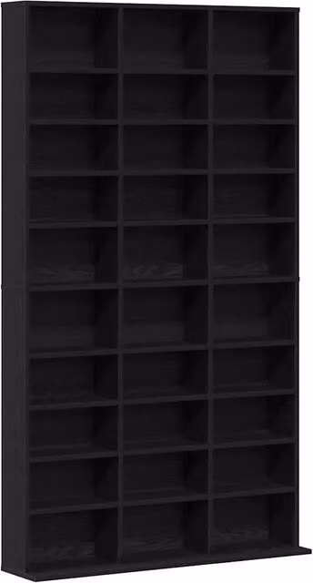 Mobile per CD DESIGN IN Rovere Nero in Legno Multistrato, L: 101 cm, P: 23 cm, H: 177,5 cm