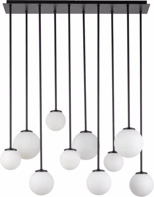 Lampadario a sospensione Tulia 10 luci G9 nero/bianco
