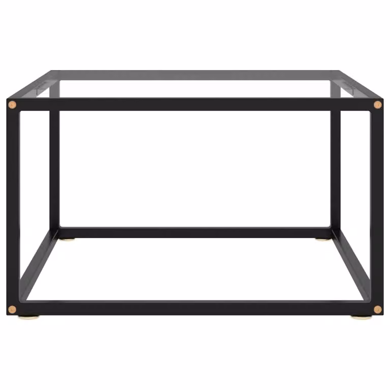 Tavolino nero con vetro temperato 60x60x35 cm