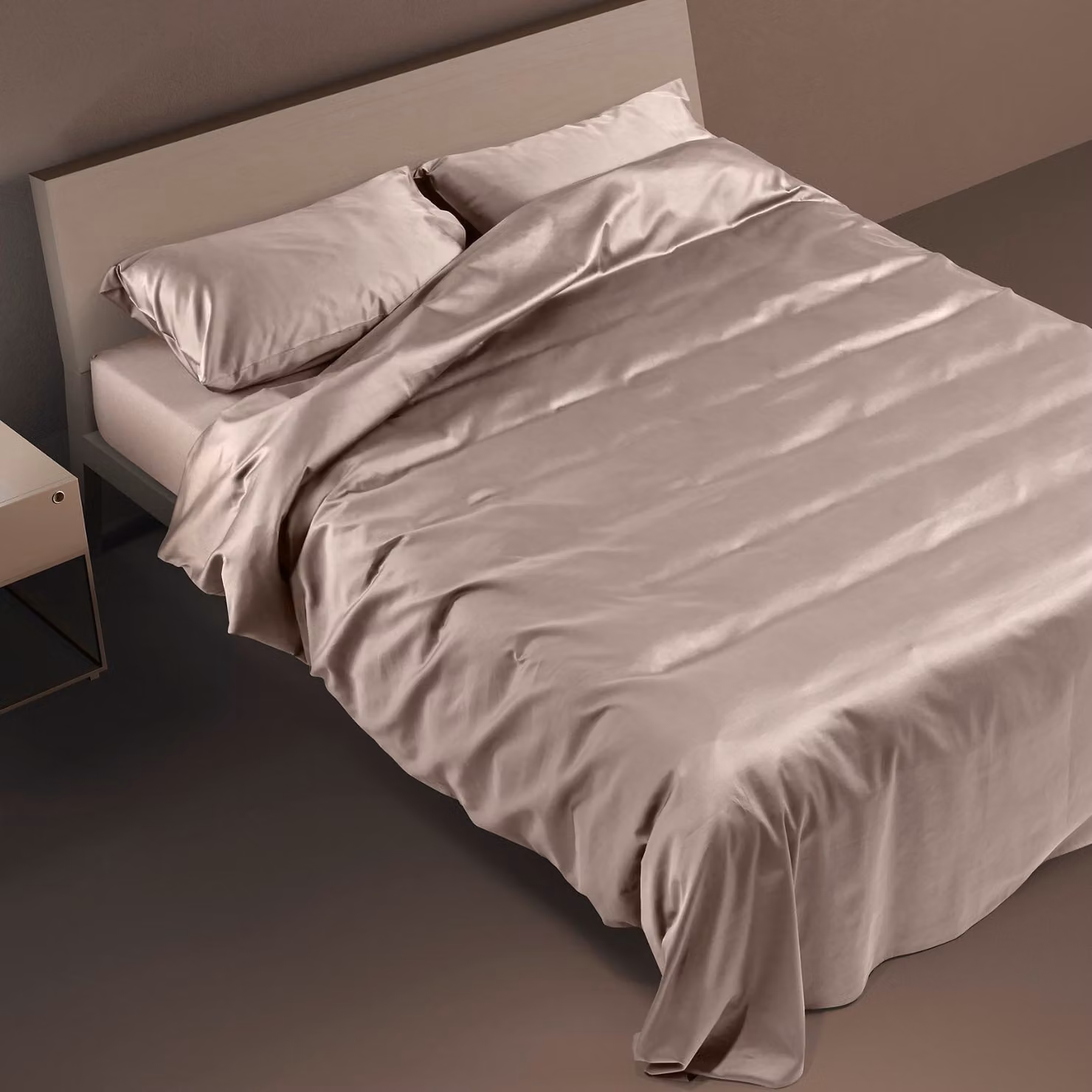 Copripiumino DaunenStep Oasi Deluxe in cotone pettinato beige con chiusura a zip – 3