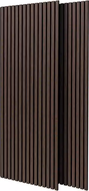 Mozart Set di 2 pannelli fonoassorbenti decorativi in legno MDF impiallacciato, marrone, H: 235 cm, L: 60 cm