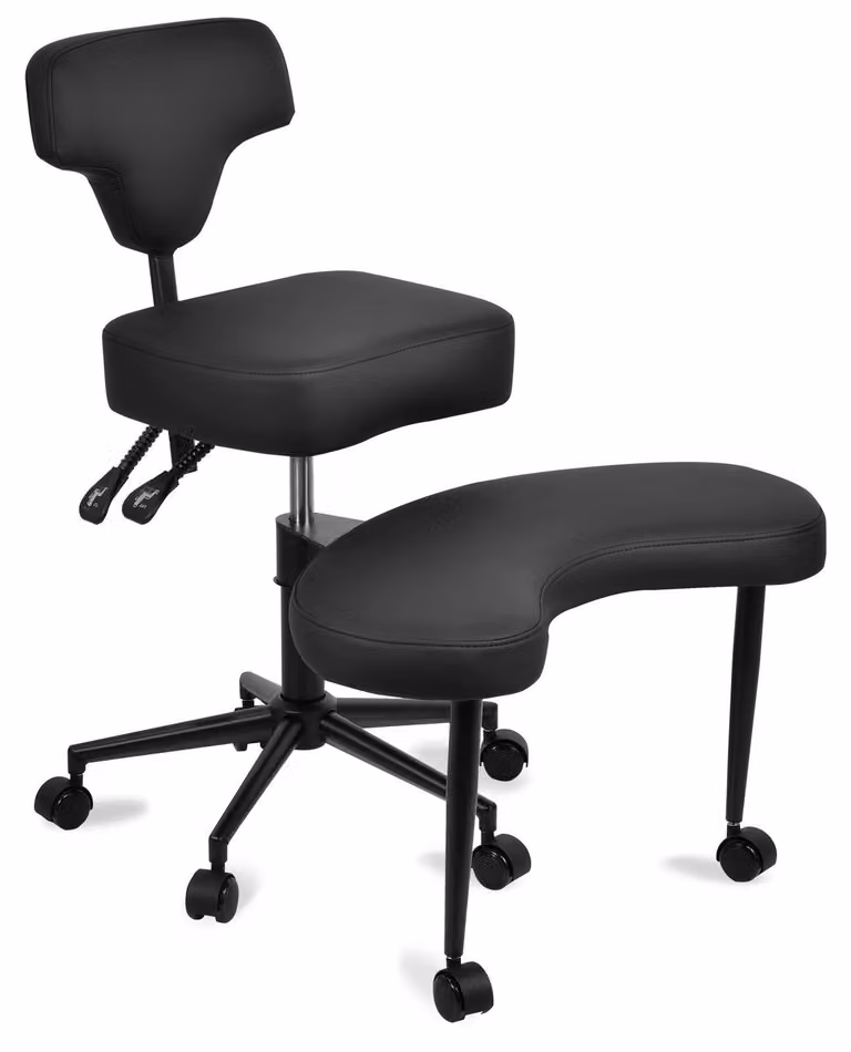 Sedia da ufficio - Sedia da scrivania ergonomica - Regolabile in altezza - Con rotelle - Senza braccioli - Supporto lombare - Rivestimento in pelle