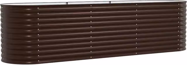 Fioriera rialzata moderna HELLOSHOP26 in acciaio color marrone, ideale per orto o giardino ornamentale, L: 320 cm, P: 80 cm, H: 81 cm – 1