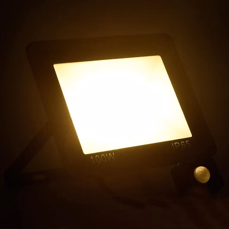 vidaXL Proiettore LED con sensore 100 W bianco caldo