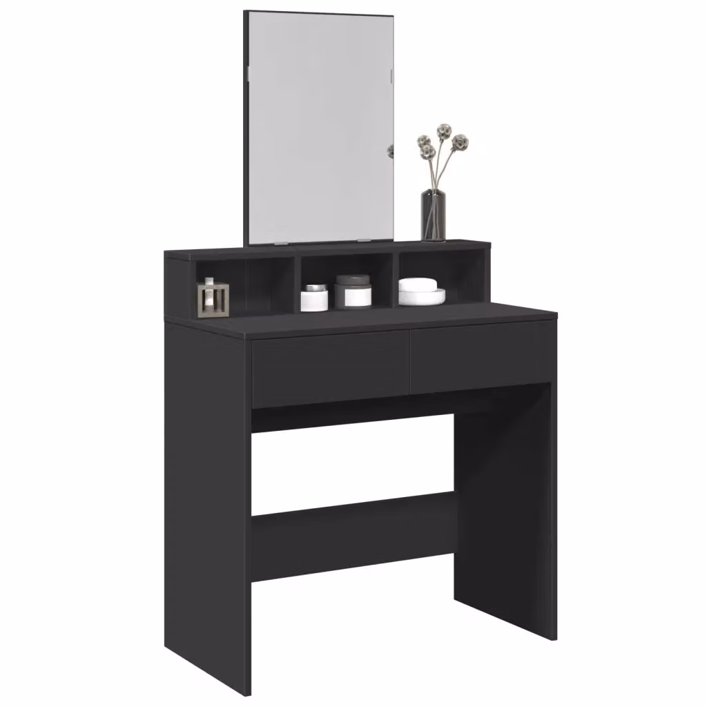 Toeletta moderna con specchio nero L 80 cm, P 41 cm, H 144,5 cm – 2
