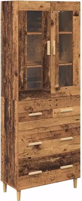 Credenza | Madia | Buffet da pranzo | Armadio da pranzo con cassetto Legno vecchio 69,5 x 34 x 180 cm