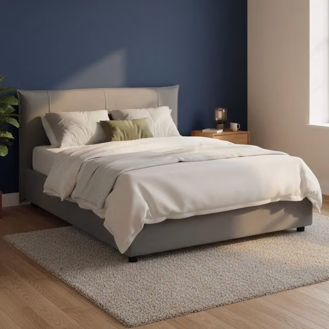 Letto Matrimoniale Almond Talamo Italia con Contenitore e Materasso Incluso Grigio L/P/H: 160 x 200 x 175 cm