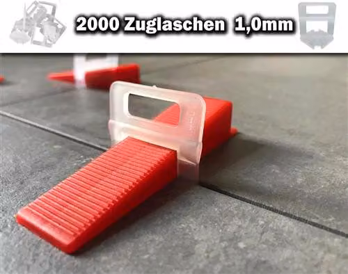 2000 linguette di trazione 1,0 mm - Sistema di livellamento per piastrelle KACHEL GOTT®