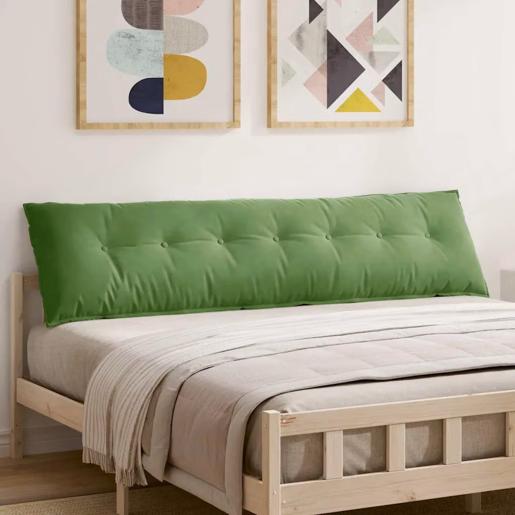 Cuscino per schiena vidaXL in velluto a coste verde, L 200 cm x P 50 cm