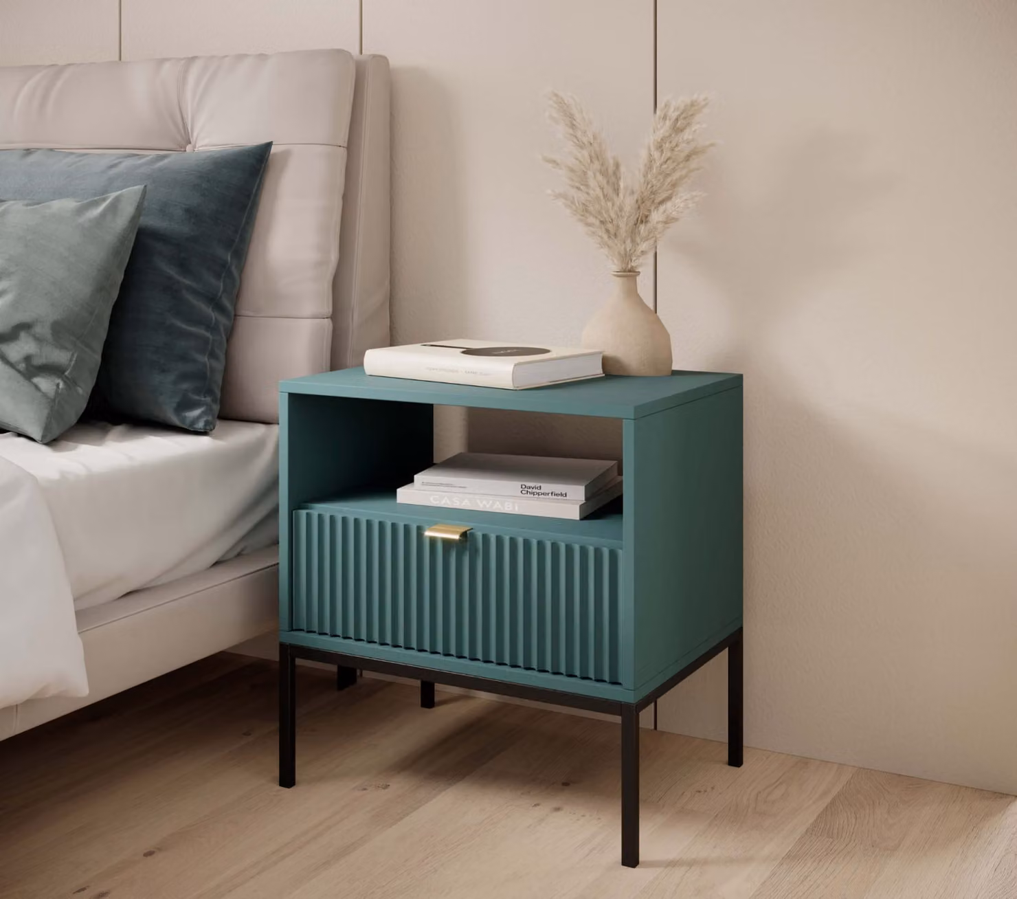 Comodino MISHEEL - blu-verde / nero