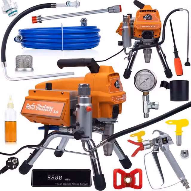 Pompa a Pistone Rosfix Tornado RT3 UltraSpray Airless Arancione 2200W 21MPa 8L/min