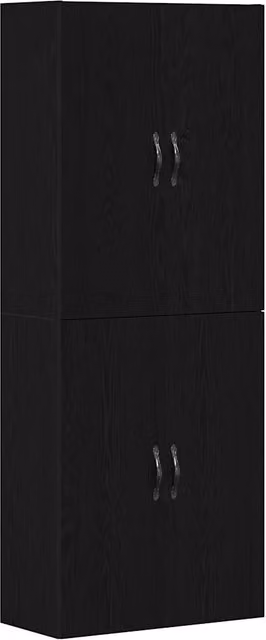 Armadietto a Muro | Mobiletto a muro 2 pz Rovere Nero 69,5 x 34 x 90 cm