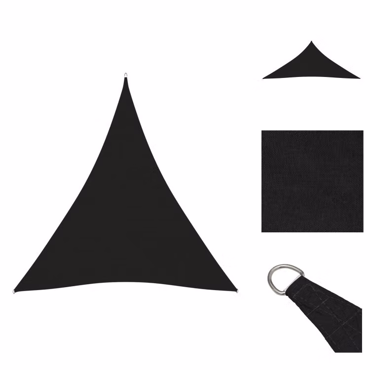 vidaXL Tenda da sole triangolare in tessuto Oxford, 5x7x7 metri, colore nero - Tende da sole e protezioni solari