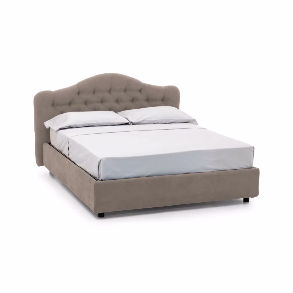 Letto Matrimoniale Allik DMORA con Materasso Incluso, Grigio, L/P/H: 160 x 200 x 180 cm – 2