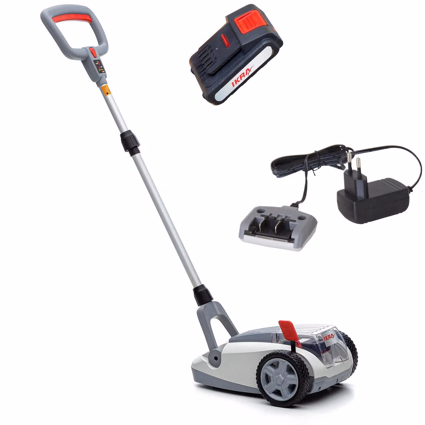 Tosaerba a batteria IKRA ICHM 20 | 20 V | Larghezza di taglio 21 cm | Funzione mulching | 3 altezze di taglio 25-48 mm | Per prati fino a 50 m² | Con batteria 2,0 Ah e caricabatteria