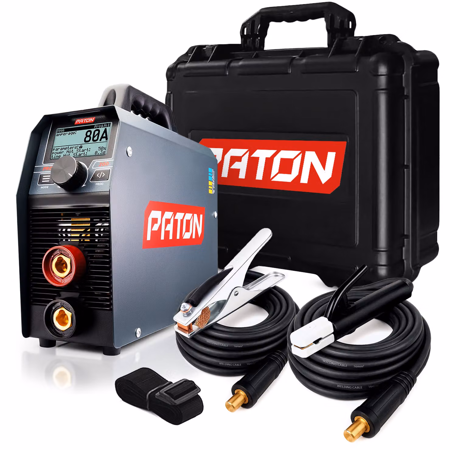 PATON Saldatrice MMA PRO-200 Inverter 3-in-1 Kit - Saldatrice MMA, TIG con funzione ad impulsi - Uscita 200A - Saldatrice ad arco - Ingresso 230V