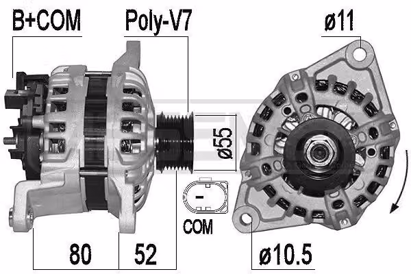 ERA 209528A Alternatore 150 A 14 V per IVECO Daily VI Furgone DAILY VI Cassone/Telaio