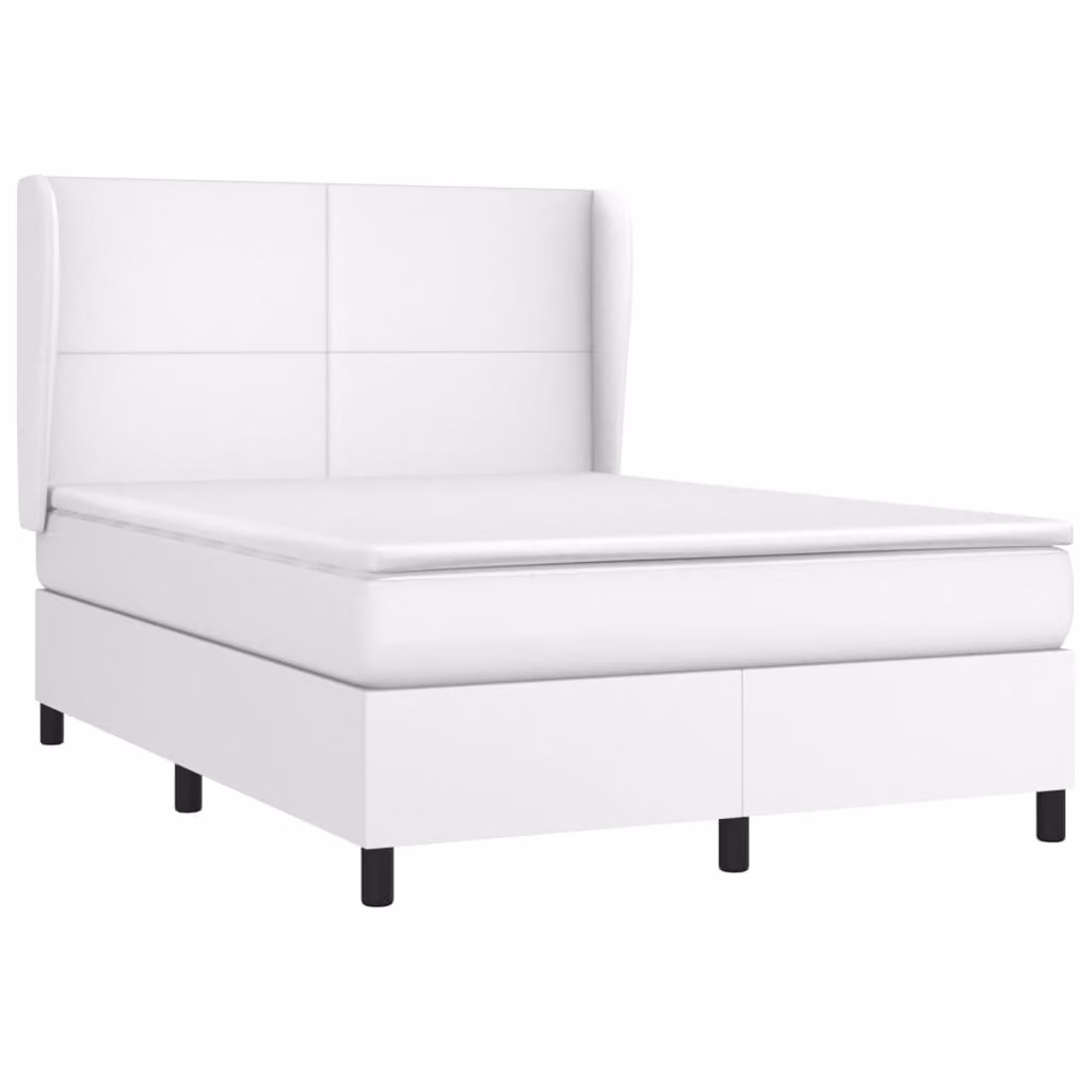 Giroletto a Molle con Materasso Bianco 140x200 cm in Pelle finta