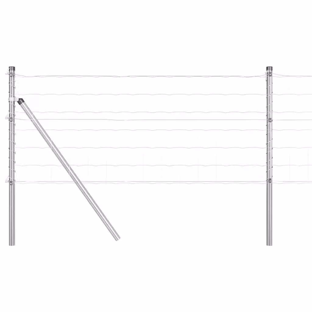 Fissaggio a terra Euro per recinzione vidaXL in acciaio galvanizzato argento L: 50 cm, H: 40 cm – 2