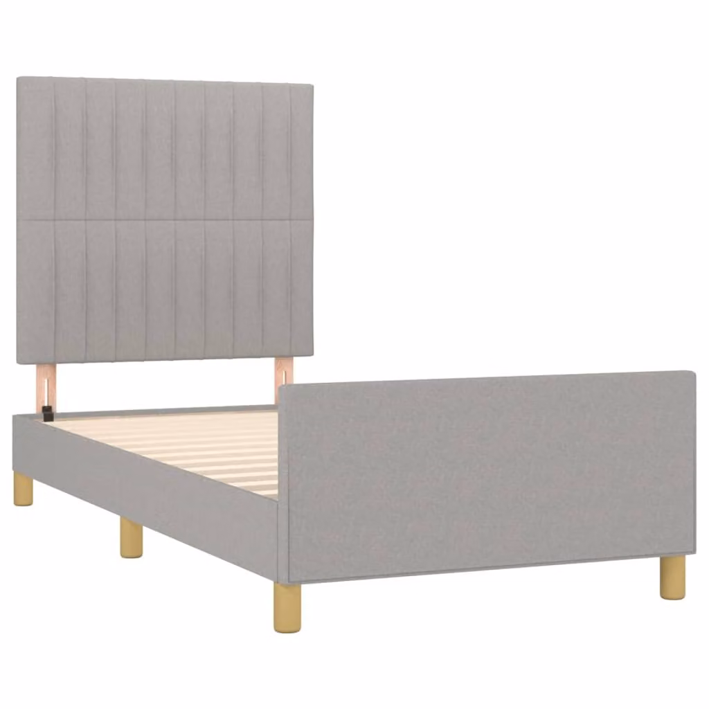 Giroletto senza Materasso Grigio Chiaro 100x200 cm Tessuto