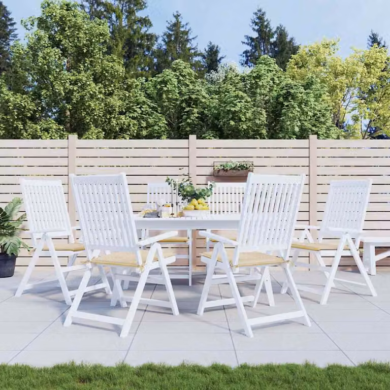 Set di 6 cuscini per sedia vidaXL in tessuto Oxford beige, traspiranti e idrorepellenti, L/P/H: 40 x 40 x 3 cm