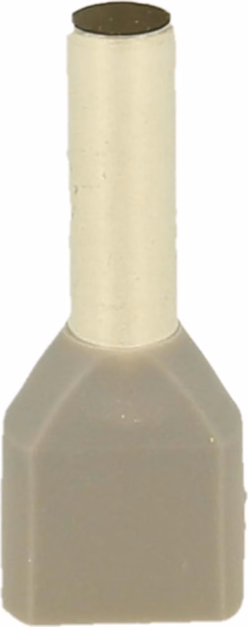 Guaine terminali isolate, serie TWIN, dimensione N, codificate a colori secondo la norma DIN, sezione 2x 4mm², colore grigio - 1 pezzo