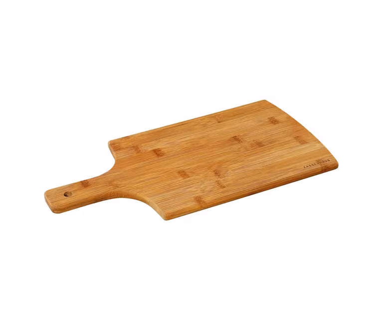 Tagliere rettangolare in bambù con manico, Eco Line, cm 38x20x1,2