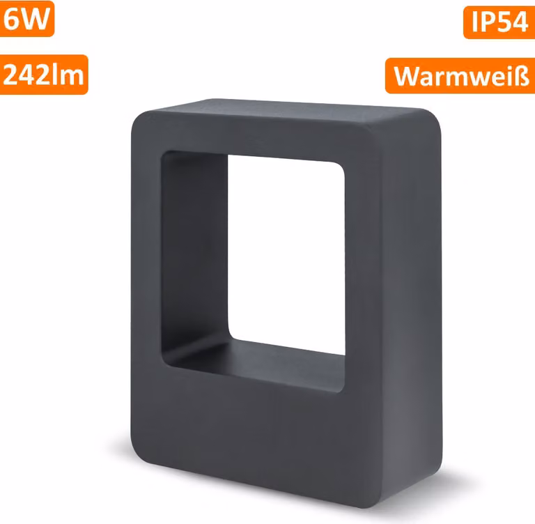 6W LED luce da giardino bianco caldo IP54 impermeabile 242 lm luce da esterno luce da parete angolare nero