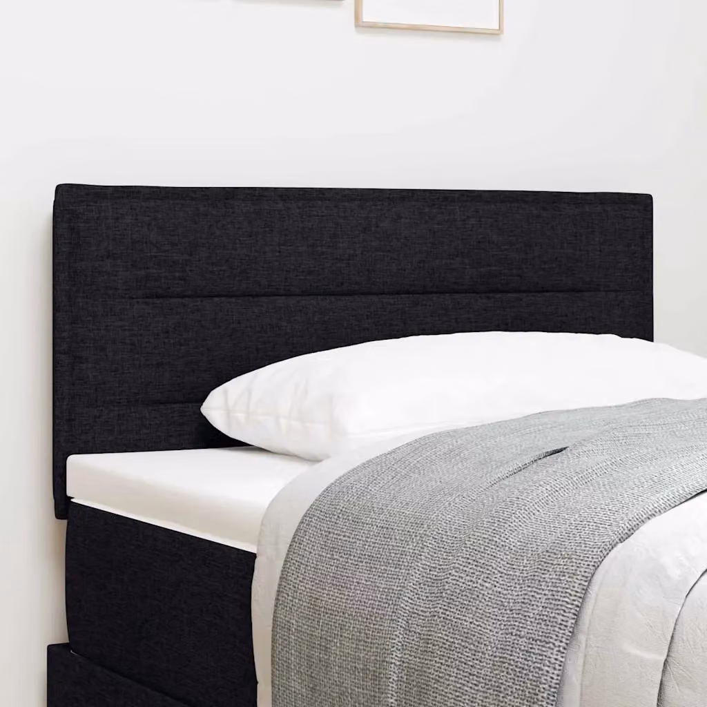 Testiera per letto moderna vidaXL in tessuto nero e legno di pino