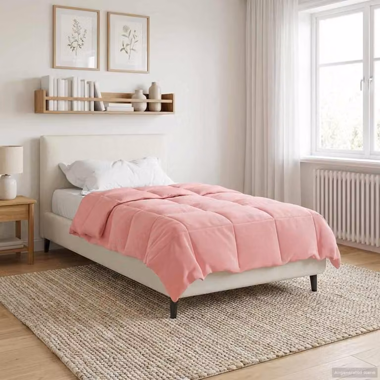 Piumone Completo Annuale 4 Stagioni vidaXL in Microfibra Rosa L: 155 cm x P: 200 cm