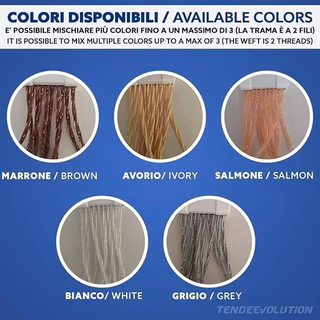 Tenda Antimosche Modello GLIT PIENO Tenteevolution in Poliestere Marrone Multicolore L: 120 cm x H: 220 cm con Protezione UV